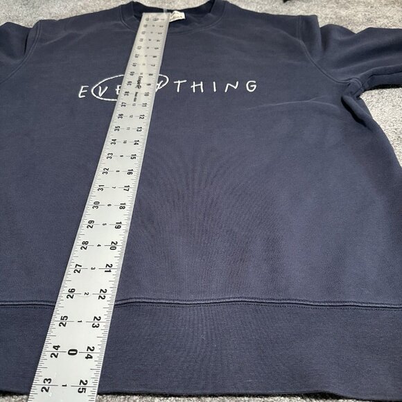 Acne Studios Casey Slogan Everything Sweatshirt Mens Large Navy Jumper Crewneck - Picture 8 of 9